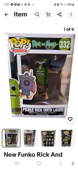 New Funko Rick And Morty Pickle Rick with Laser 3.75in. Pop Vinyl Figure