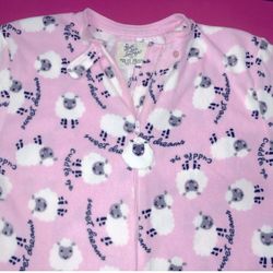 Pink Pajama Overall Sheep Soft Cozy Warm Sleep Fleece Velvet Valentine’s Christmas Gift