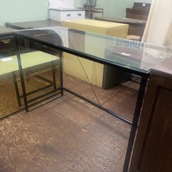 Glass Top Desk/sofa Table/tv Stand