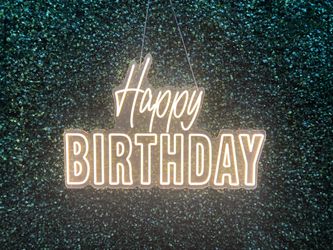 Happy birthday neon sign