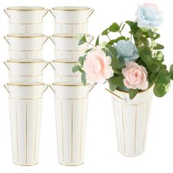 8 Pcs 11.8 Inch 2 Galvanized Flower Bar Buckets