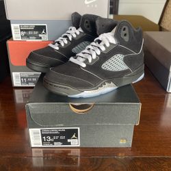 Air Jordan 5 Metallic Black Kids Size 13c