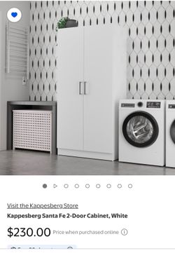 2units for 100, 2 door Storage cabinet in white - 29in wide x 59in high x 14.17in deep, White. Barely used