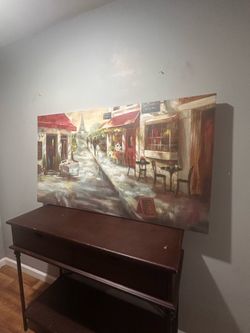 Paris Street Scene Canvas Wall Art