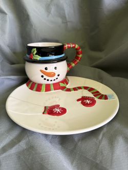 NEW 10 Snowman Mug & Plate Set - $15 Each