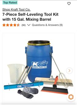7-Piece Self-Leveling Tool Kit with 15 Gal. Mixing Barrel