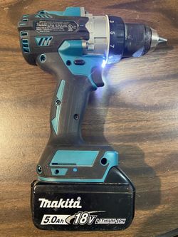 Makita 18 V Volt Lithium Ion Brushless 1/2 in Cordless Driver Drill XPH14 & 5.0 Ah Battery BL1850B Tool Set