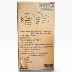 Flash Furniture Marlowe Kids Play Couch 56" Gray 6 Piece Modular Foam New Sealed