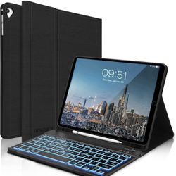 D DINGRICH iPad 9.7 Case with Keyboard for 6th Gen(2018), 5th Gen(2017), Air 2/Air, iPad Pro 9.7 - Smart Folio Case with Pencil Holder - 7✅NEW✅no Box.