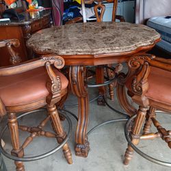 Bar Table Mármol Top 3 Chairs Ashley Furniture