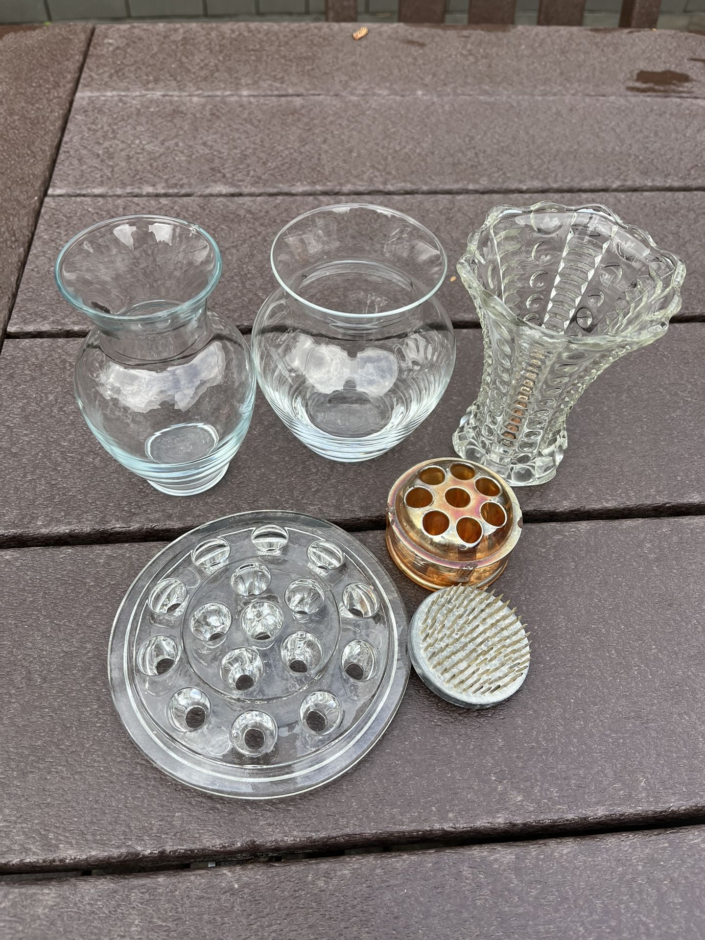 Glass Vases And Vintage Glass Flower Frogs