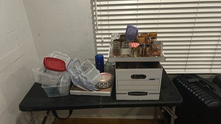 Mixed Kitchen Lot – Jars, Cups, and Containers