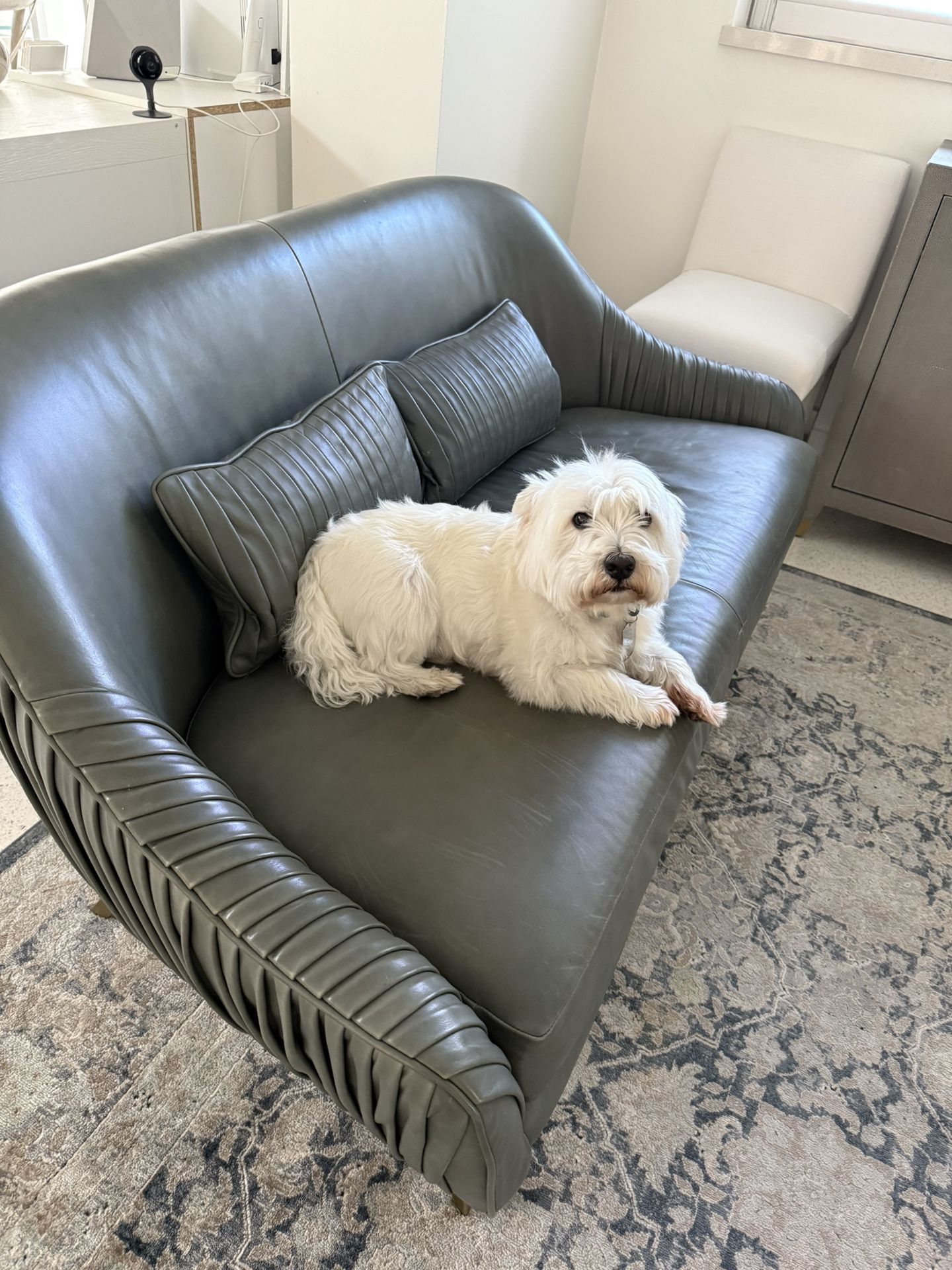 Small leather Sofa $200