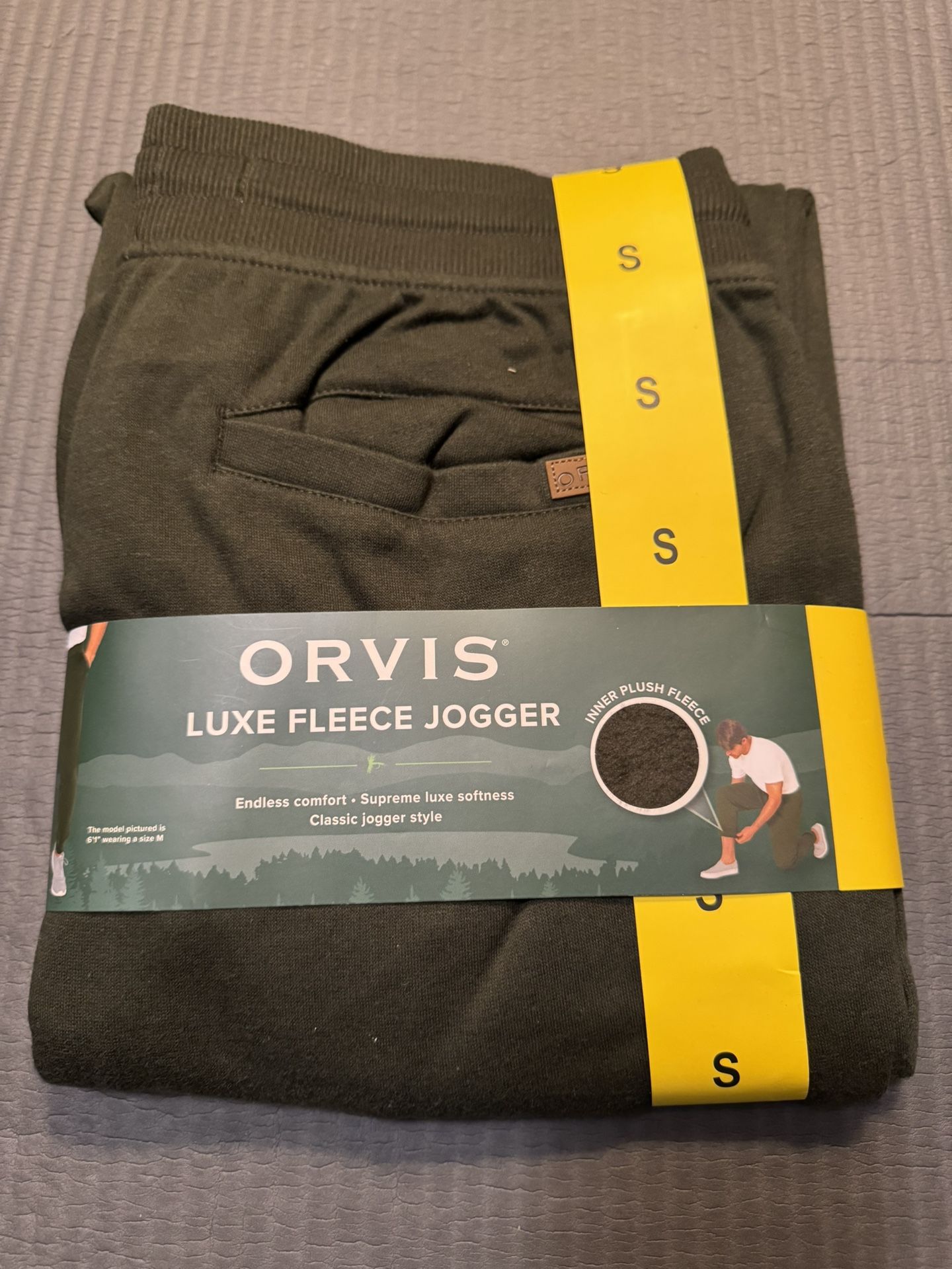 BRAND NEW WITH TAGS NEVER WORN Orvis Fleece Lined Joggers Olive Green Size US Men’s S Small