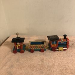 Vintage 1963 Fisher Price Huffy Puffy Train Pull Toy With Original Pull String