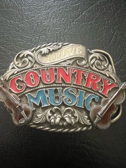 I Love Country Music Belt Buckle-