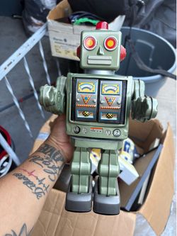 Metal House Star Strider Robot Tin Toy Silver Figure Vintage Used from Japan