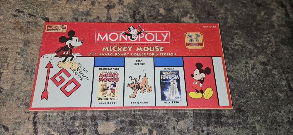 Mickey Mouse 75th Anniversary Collector's Edition Monopoly New Factory Sealed!!