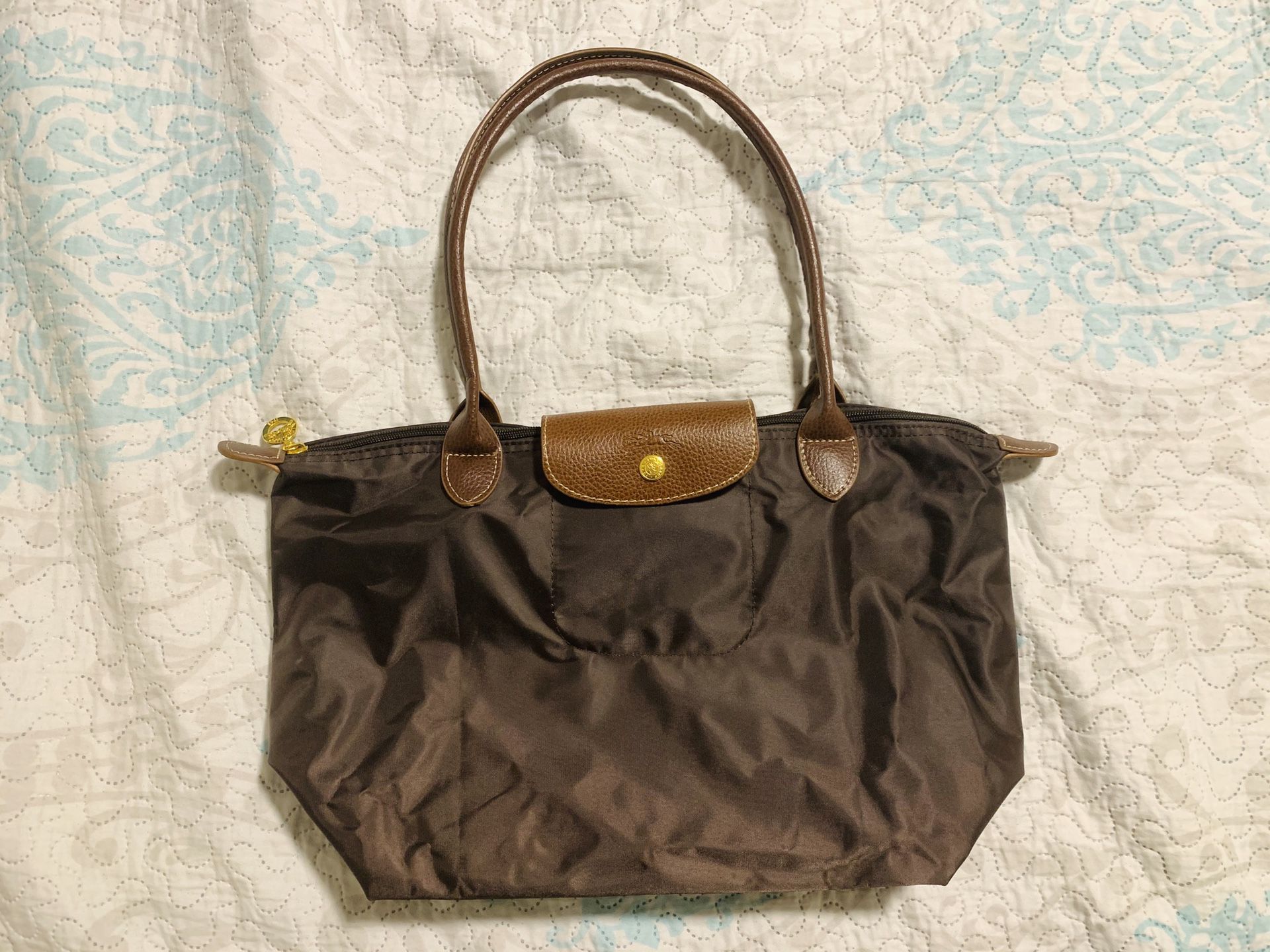 Brown medium sized long champ style tote bag