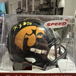 Kaleb Johnson Signed Iowa Hawkeyes Riddell Speed Mini Helmet Beckett