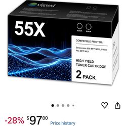 NEW 55X Toner Cartridge 2-Pack (CE255X) – High Yield – HP Compatible retails for $135