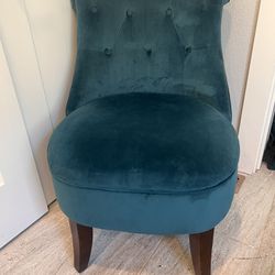 Set of 2 Turquoise Velvet Chairs