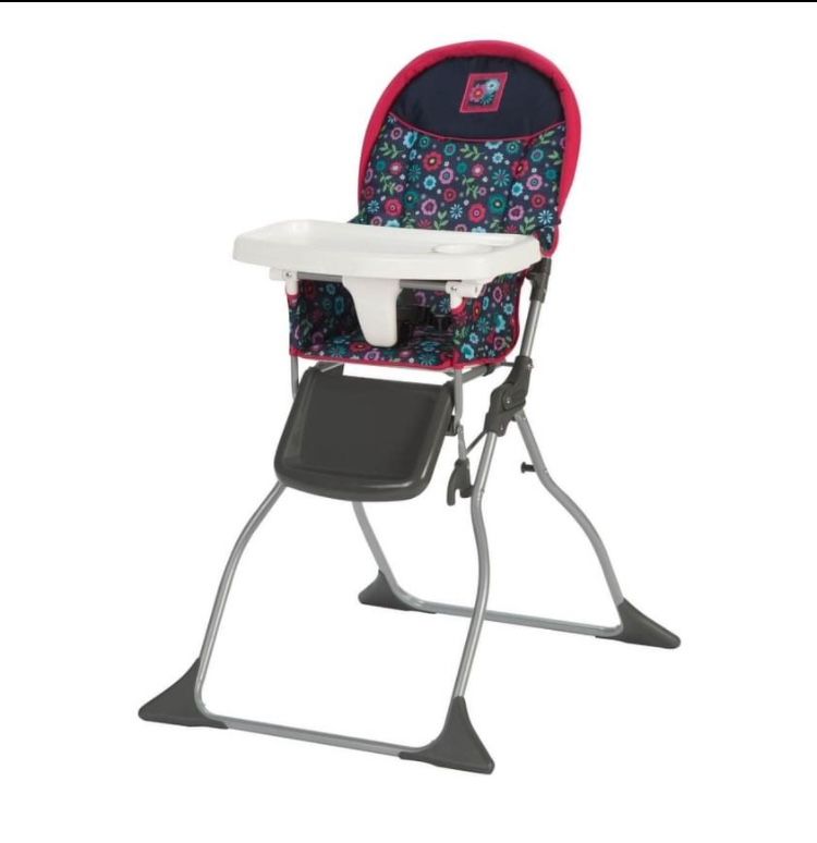 Kids Simple Fold High Chair, Flower Garden, New In Box