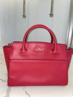 Kate Spade Red Leather Satchel Crossbody Purse