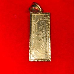 Gold 100$ Ben Franklin Pendant 