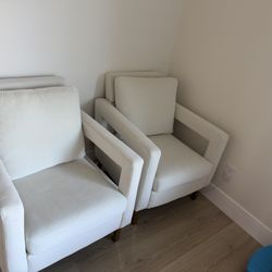 Velvet Cream Accent Chair Set (like New)