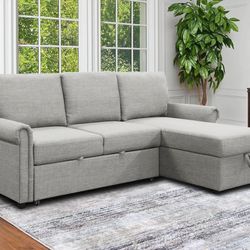 Hamilton Storage Sofa Bed Reversible Sectional in Grey