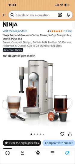 Ninja Pod and Grounds Coffee Maker PB051ST