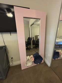 Full Length LED Mirror Pink Frame