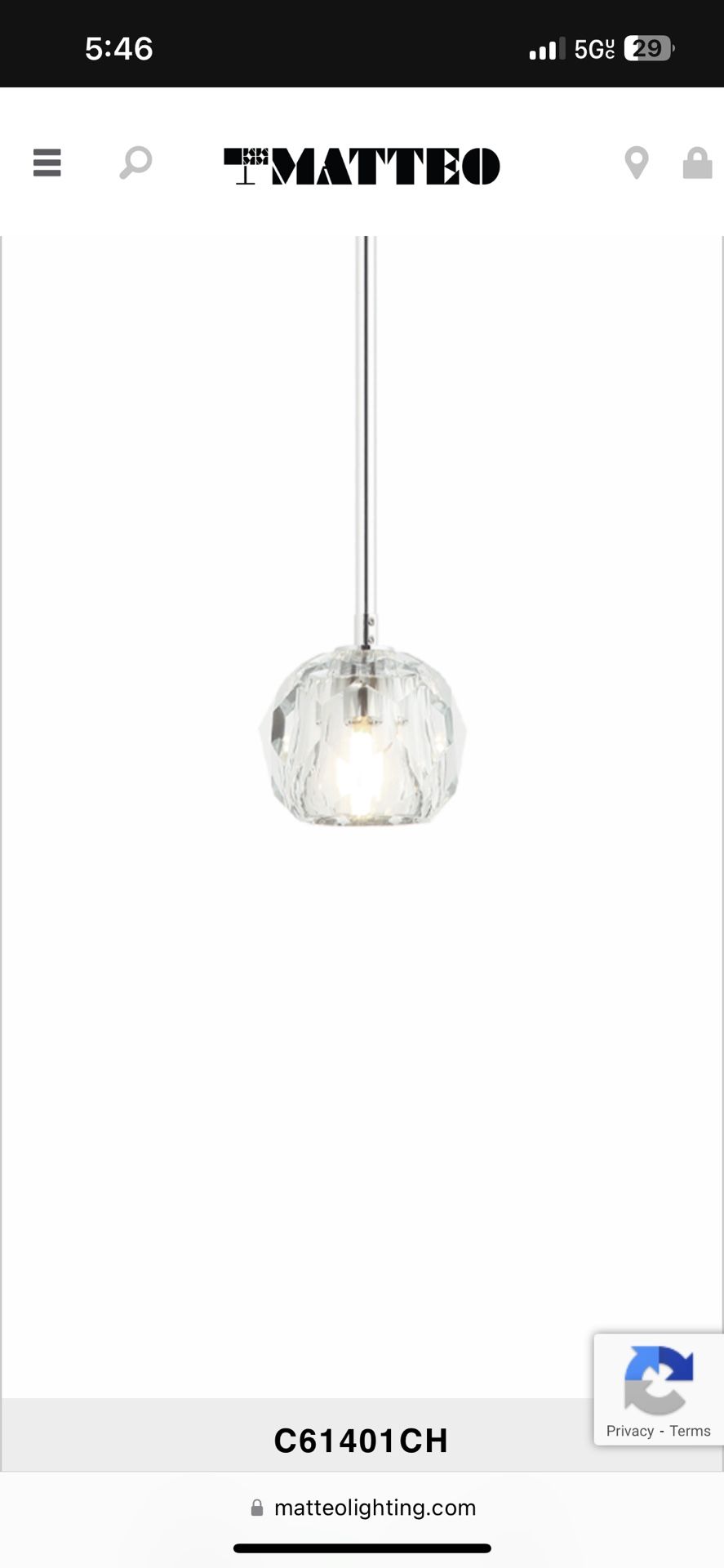 Rosa Pendant Light Chrome