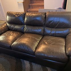 Leather Couch - 7’ Long
