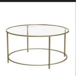 Round Gold Coffee Table 
