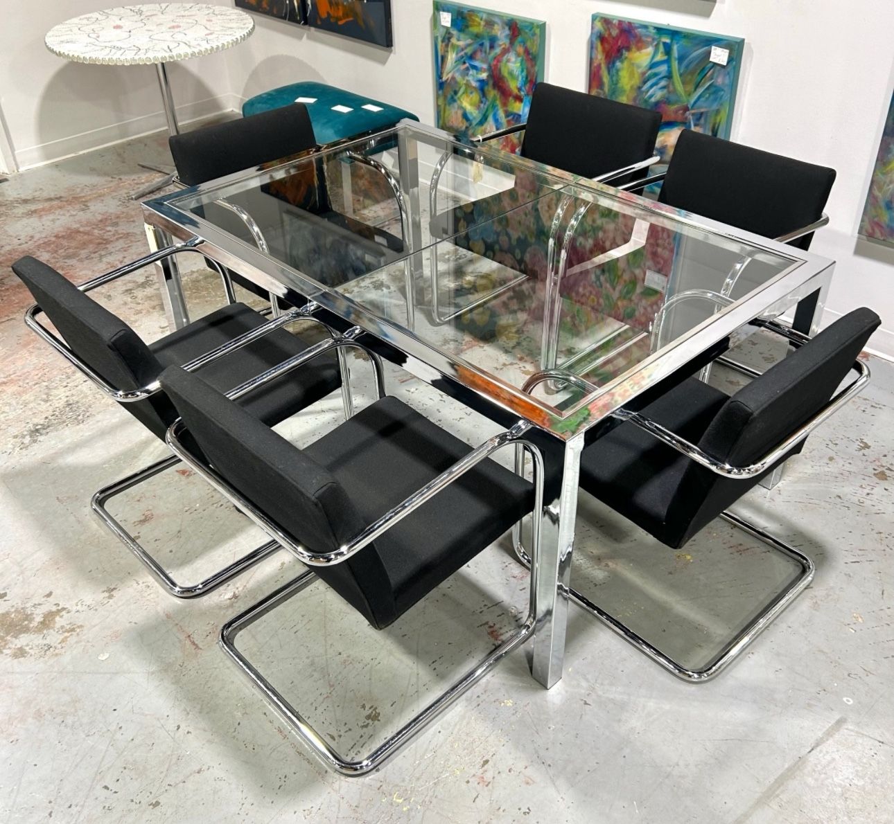 Six Vintage Van Der Rhoe Chairs