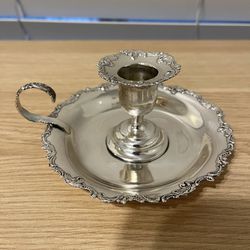 Antique Or Vintage Sterling Silver Chamberstick Candle Holder for