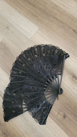 Black Lace Folding Hand Fan