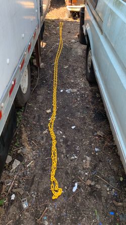 35 Ft of Florecent  Yellow plastic Chain for closing drveways