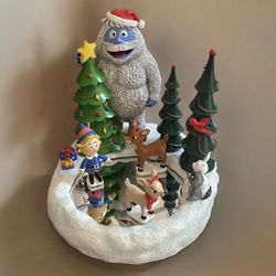 Lighted Rudolph Clarice Hermie Bumble Skate Pond Figurine Christmas Decoration