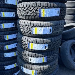 SET OF NEW TIRES 235/75/15 GOODYEAR WRANGLER TRAILRUNNER AT INCLUDING MOUNT AND BALANCE 