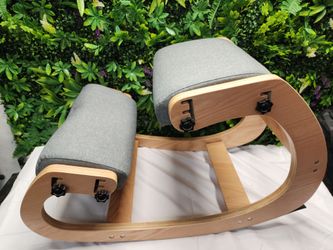 NYPOT Ergonomic Kneeling Chair – Adjustable Posture Chair – Gray Wood Finish