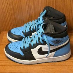 Air Jordan 1 Mid University Blue Black White Mens Size 9 M Nike AJ1