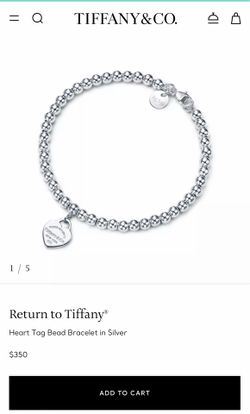 Authentic Tiffany Heart Tag Bead Bracelet