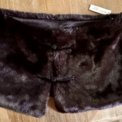 New White House black market faux fur button shoulder stool Women’s XS/S 