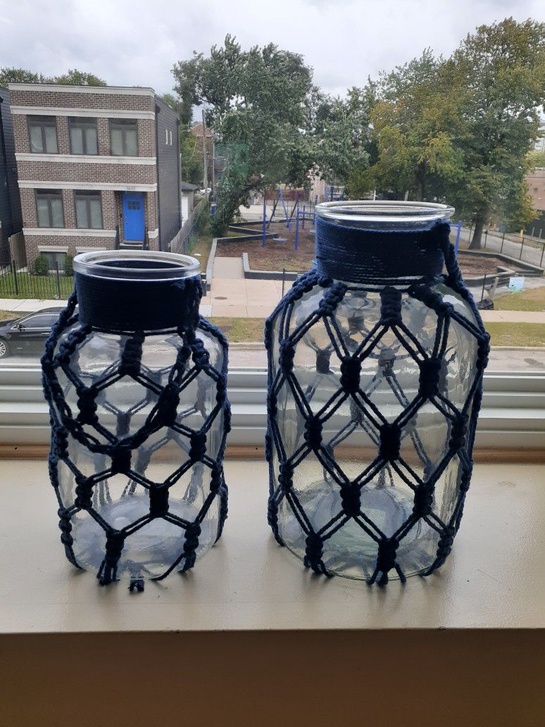 Pair of Clear Glass Vases
