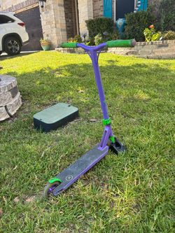 Purple and Green Pro Stunt Scooter