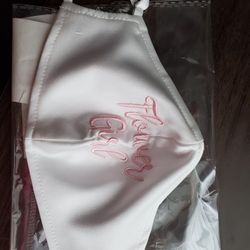 "Flower Girl" White Face Mask For Girls, NEW , Never Used 