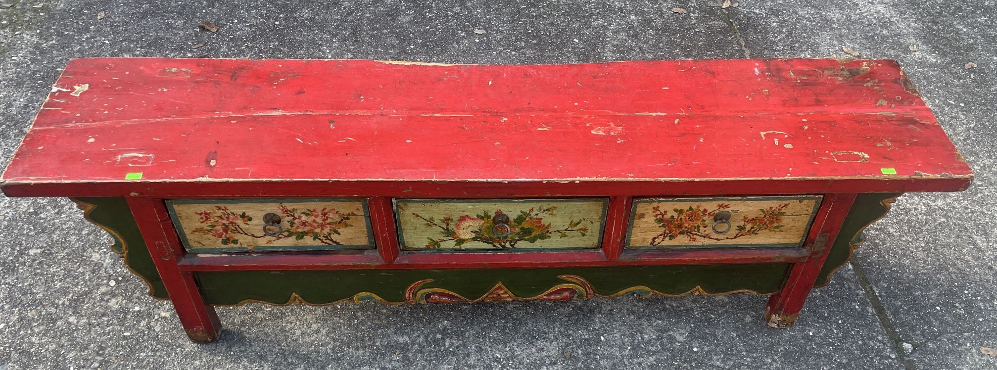 Vintage Chinese Bench With 3 Draws - Very Rare Antique Piece